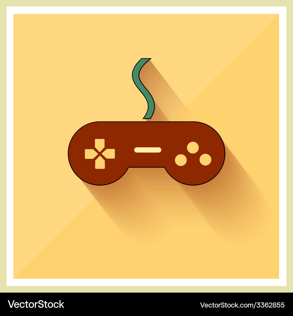 Computer video game controller joystick flat vector image