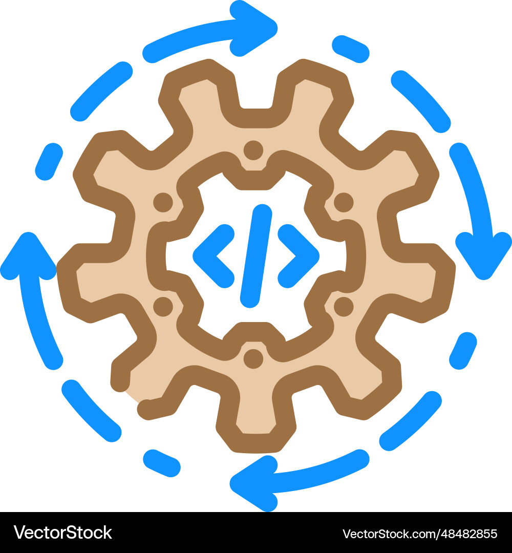 Continuous integration software color icon vector image
