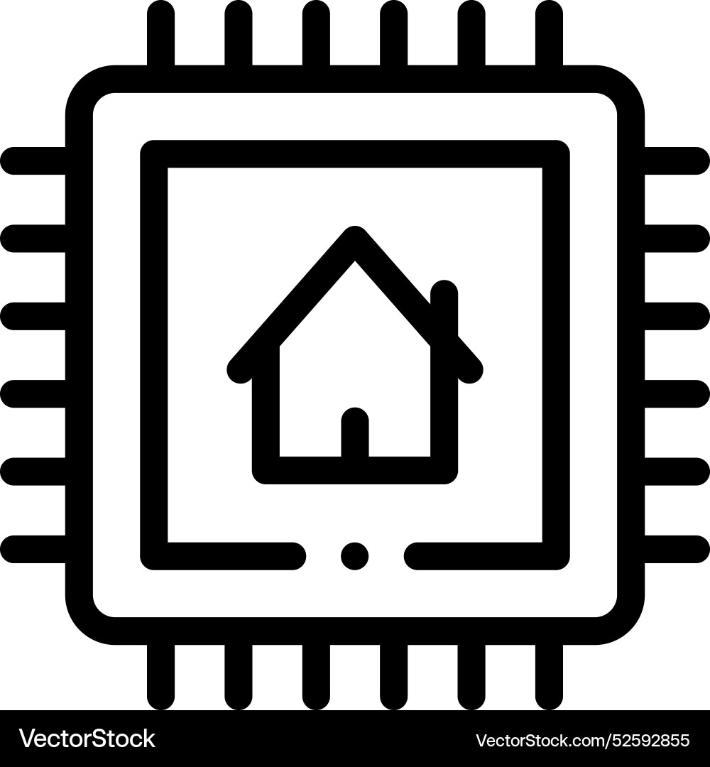 Cpu icon thin linear style design isolated Cpu icon thin linear style design isolated vector image