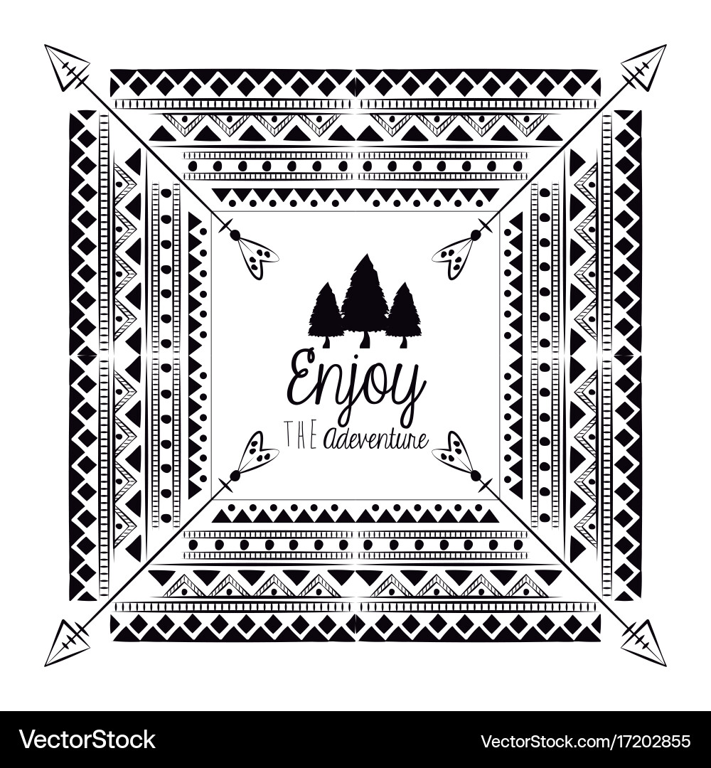 Decorative boho pattern background Vector Image