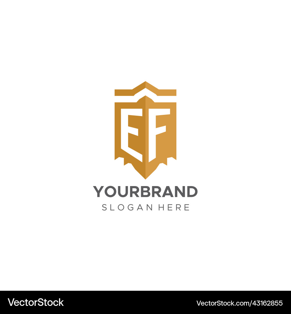 Monogram ef Logo mit Schirm geometrische Form Monogram ef Logo mit Schirm geometrische Form vektorbild