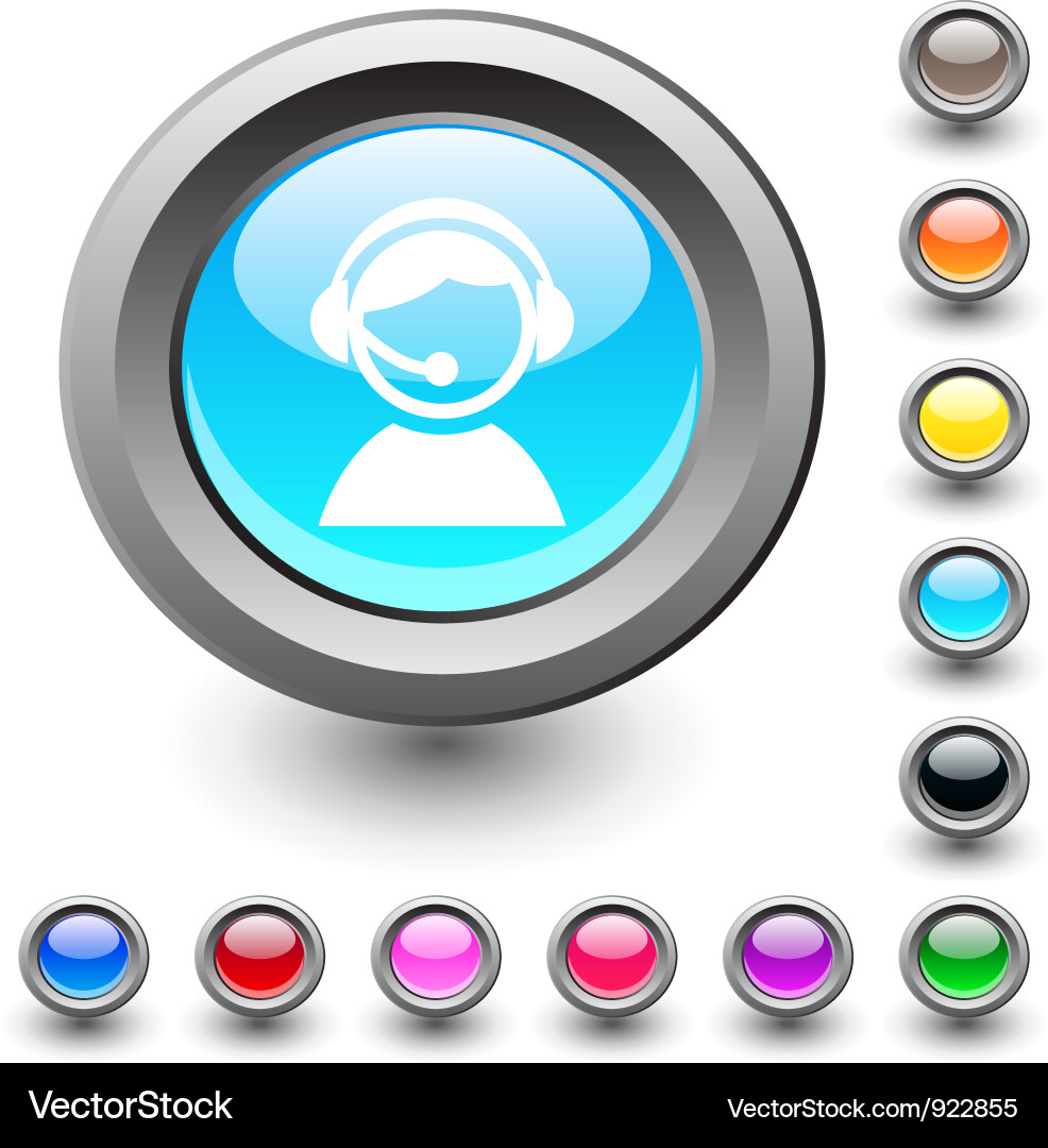 Operator round button vector image