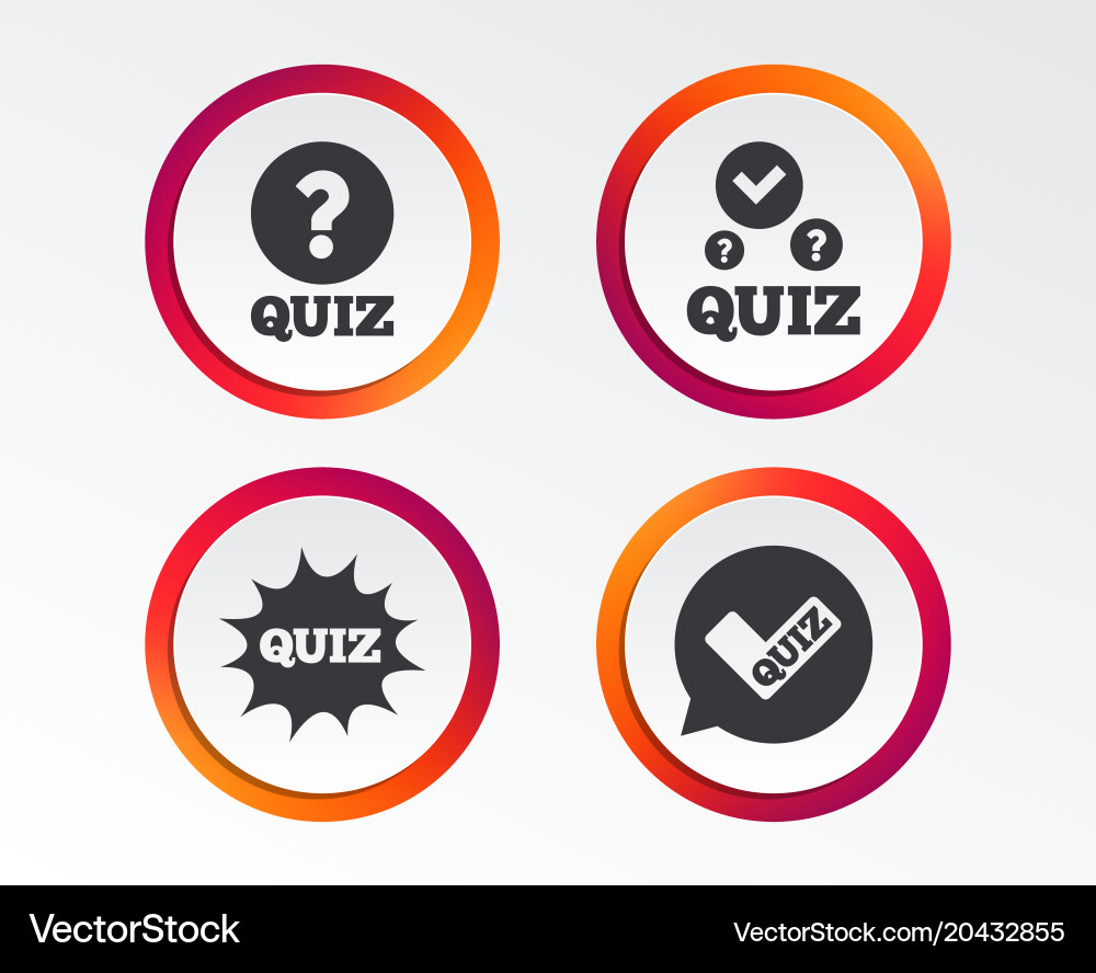 Quiz icons speech bubble with check mark symbol Vector Image