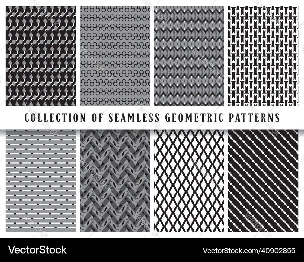 Seamless geometric pattern background set Vector Image