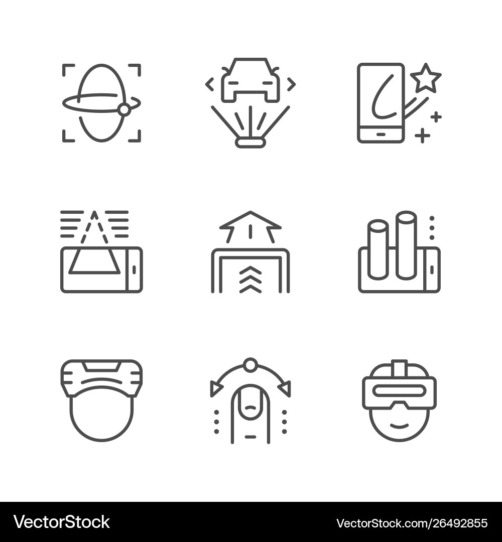 Set line icons augmented reality Set line icons augmented reality vector image