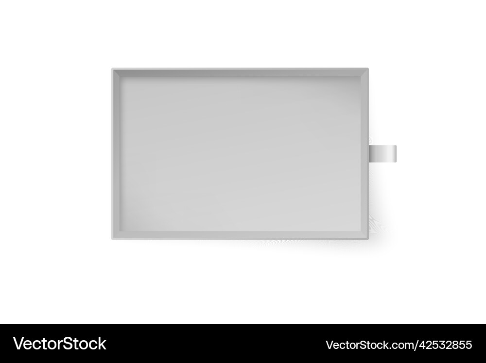 Sliding part cardboard box with pull tab realistic Sliding part cardboard box with pull tab realistic vector image