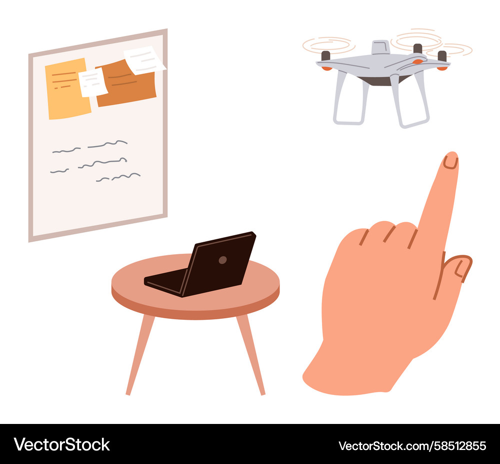 Technology & Drone Control Workflow Vector Image