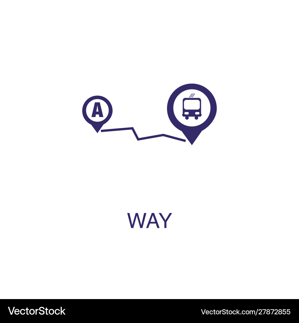Way element in flat simple style on white vector image