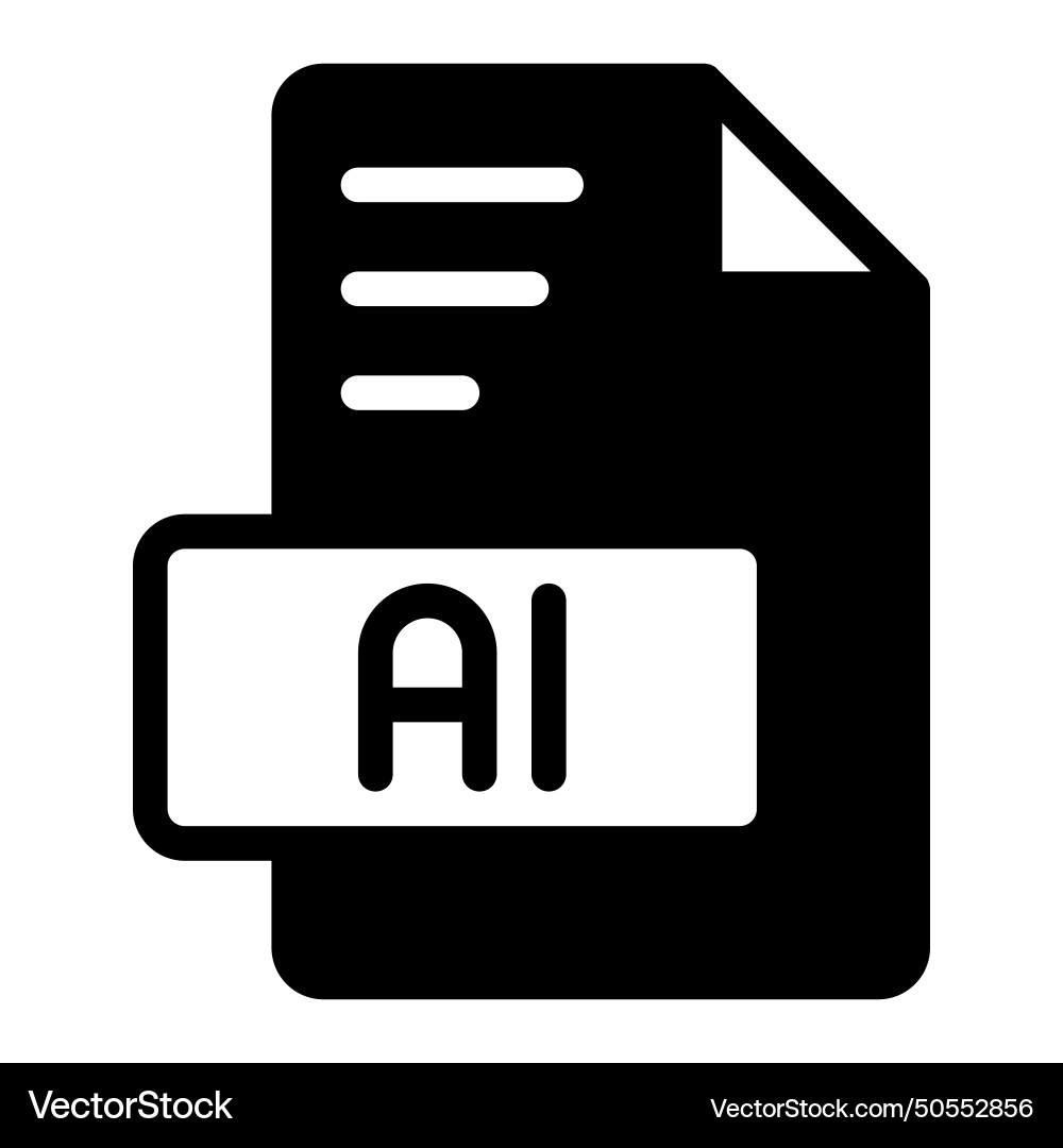 Ai icon glyph design image extension format file Ai icon glyph design image extension format file vector image