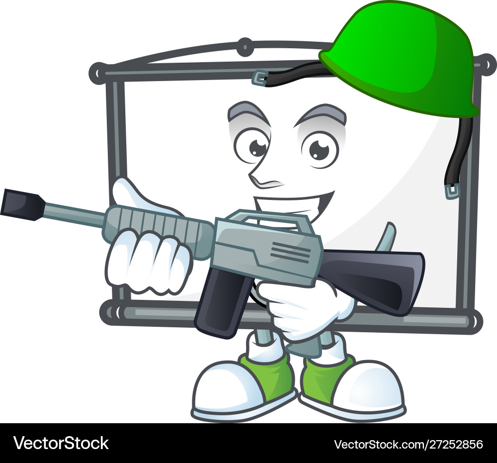 Army empty project screen on mascot Army empty project screen on mascot vector image