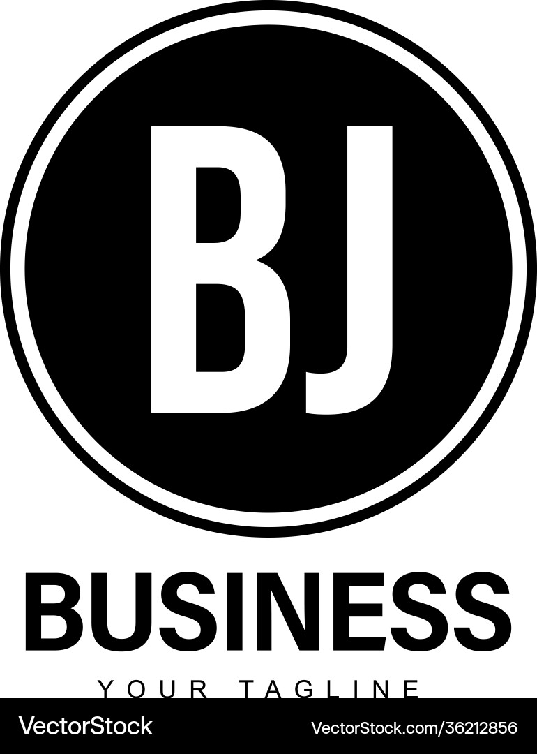 Bj initial a logo design with abstract style Vector Image