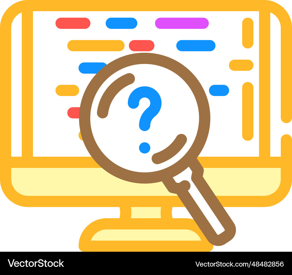 Code review software color icon Code review software color icon Vector Image