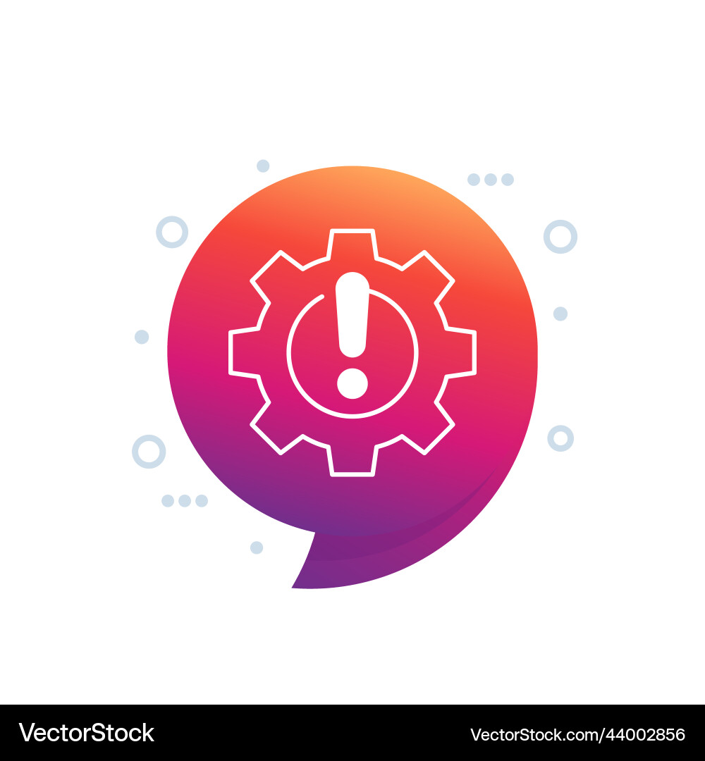 Error in process icon with a gear vector image