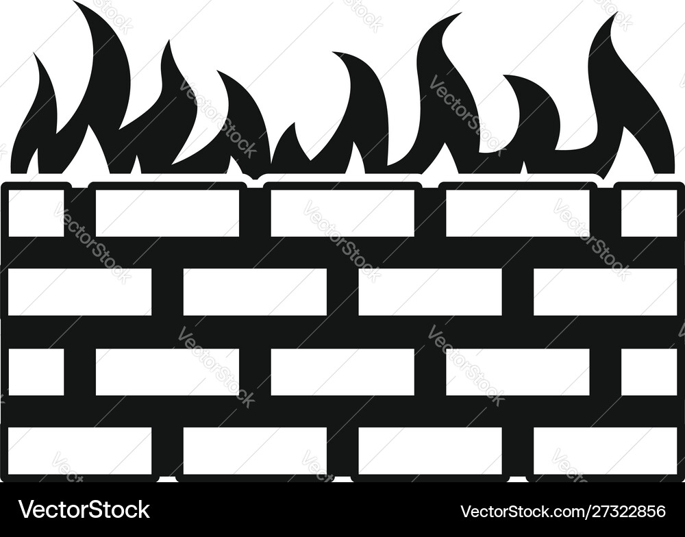 Firewall icon simple style Firewall icon simple style vector image