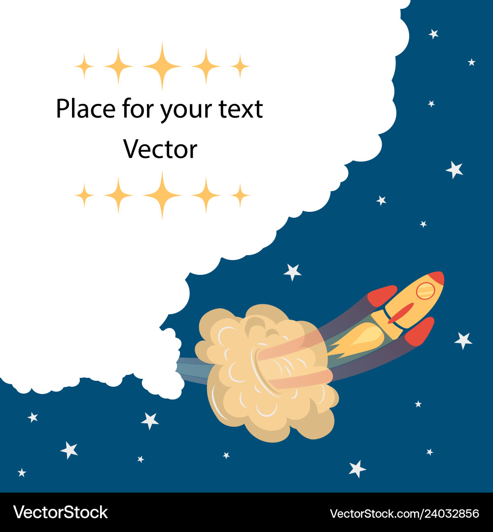 Flat concept background with rocket Flat concept background with rocket vector image