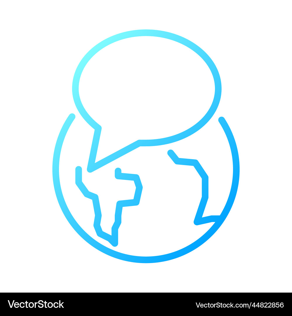 Globe with speech bubble pixel perfect gradient Globe with speech bubble pixel perfect gradient vector image