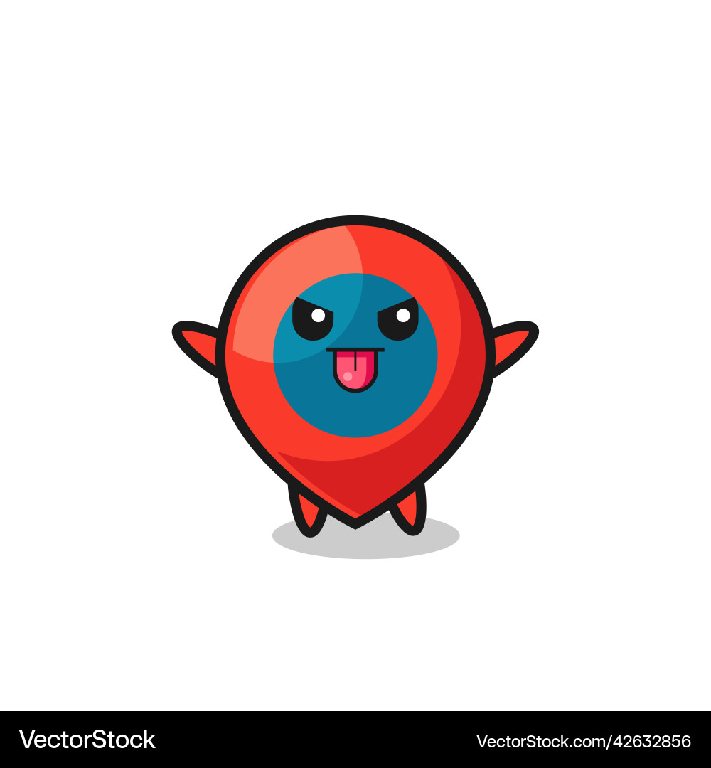 Naughty location symbol character in mocking pose Vector Image