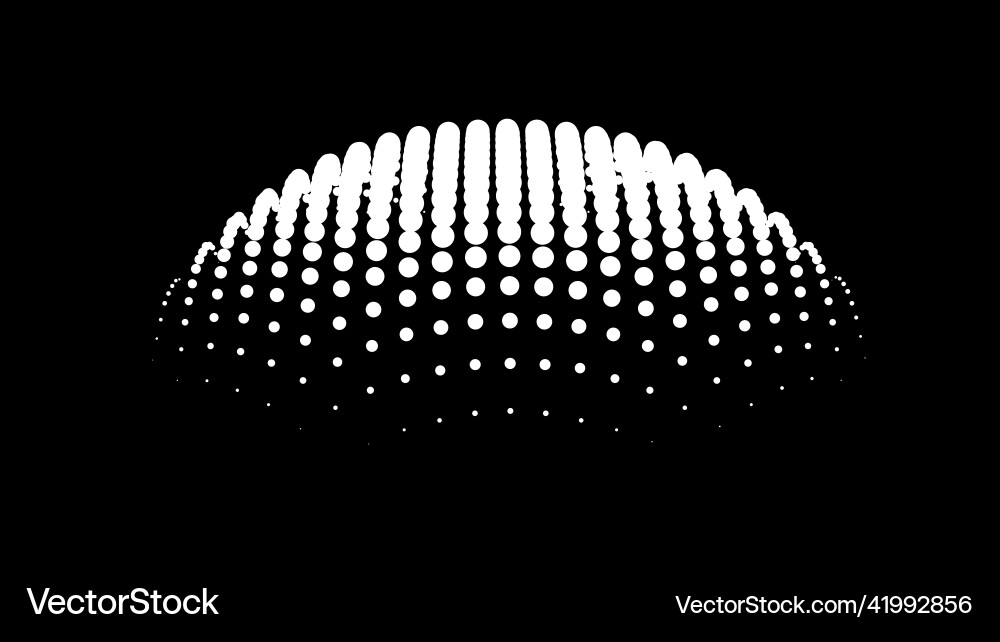Particle dimension sound wave part of sphere Vector Image