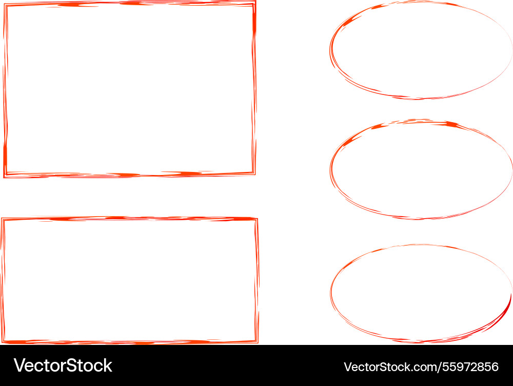 Red colorful thin frames borders collection Red colorful thin frames borders collection vector image