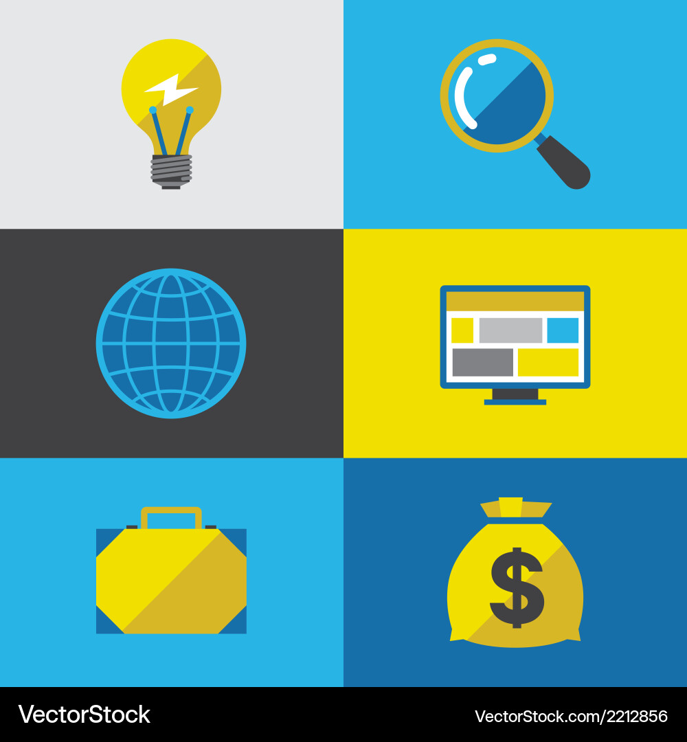 Start-up icon set in flat design style Vector Image