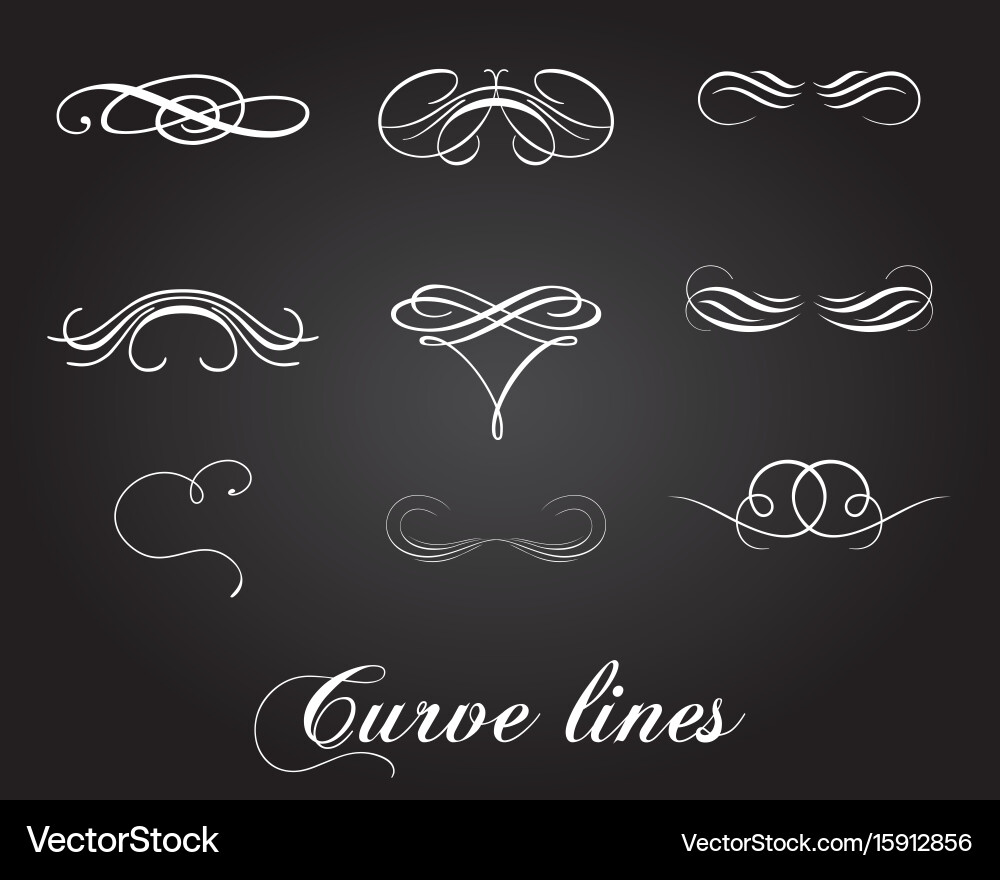 Typographic design elements and curve lines Vector Image