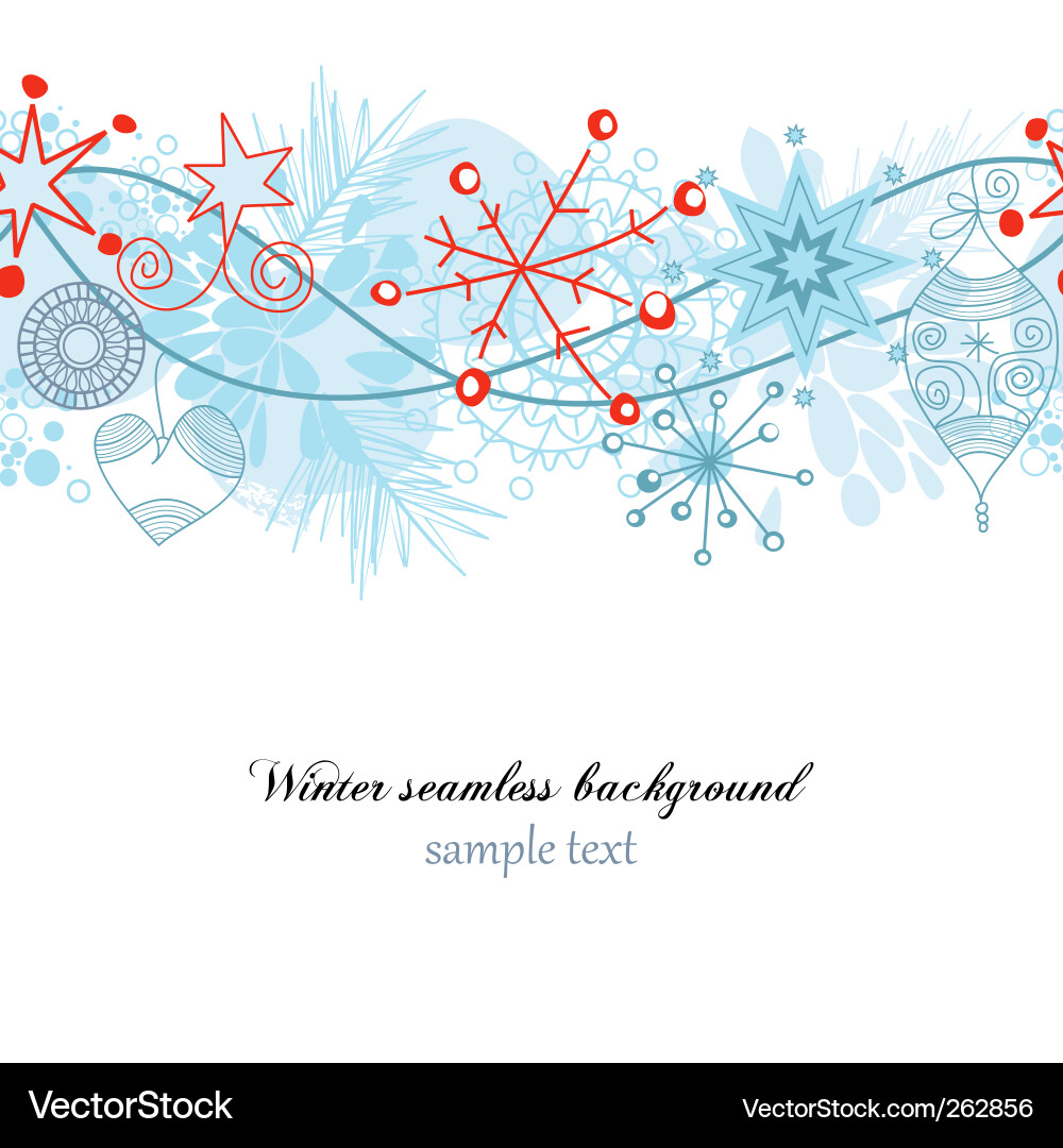 Winter Snowflake Seamless Pattern Vector Image