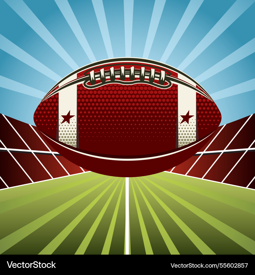 A vibrant american football on dynamic stadium A vibrant american football on dynamic stadium vector image