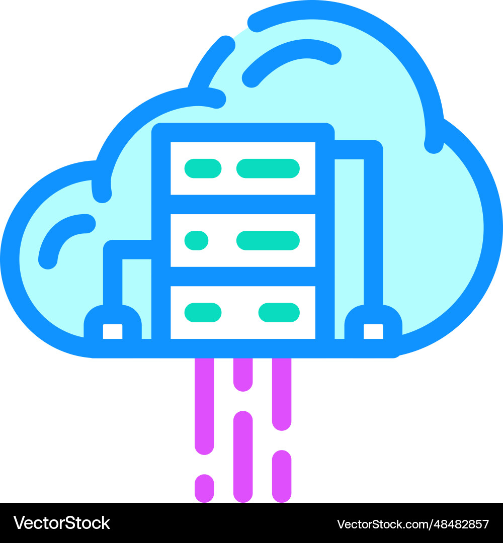 Cloud computing software color icon Cloud computing software color icon Vector Image