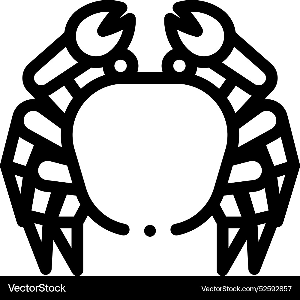 Crab icon thin linear style design isolated Crab icon thin linear style design isolated vector image