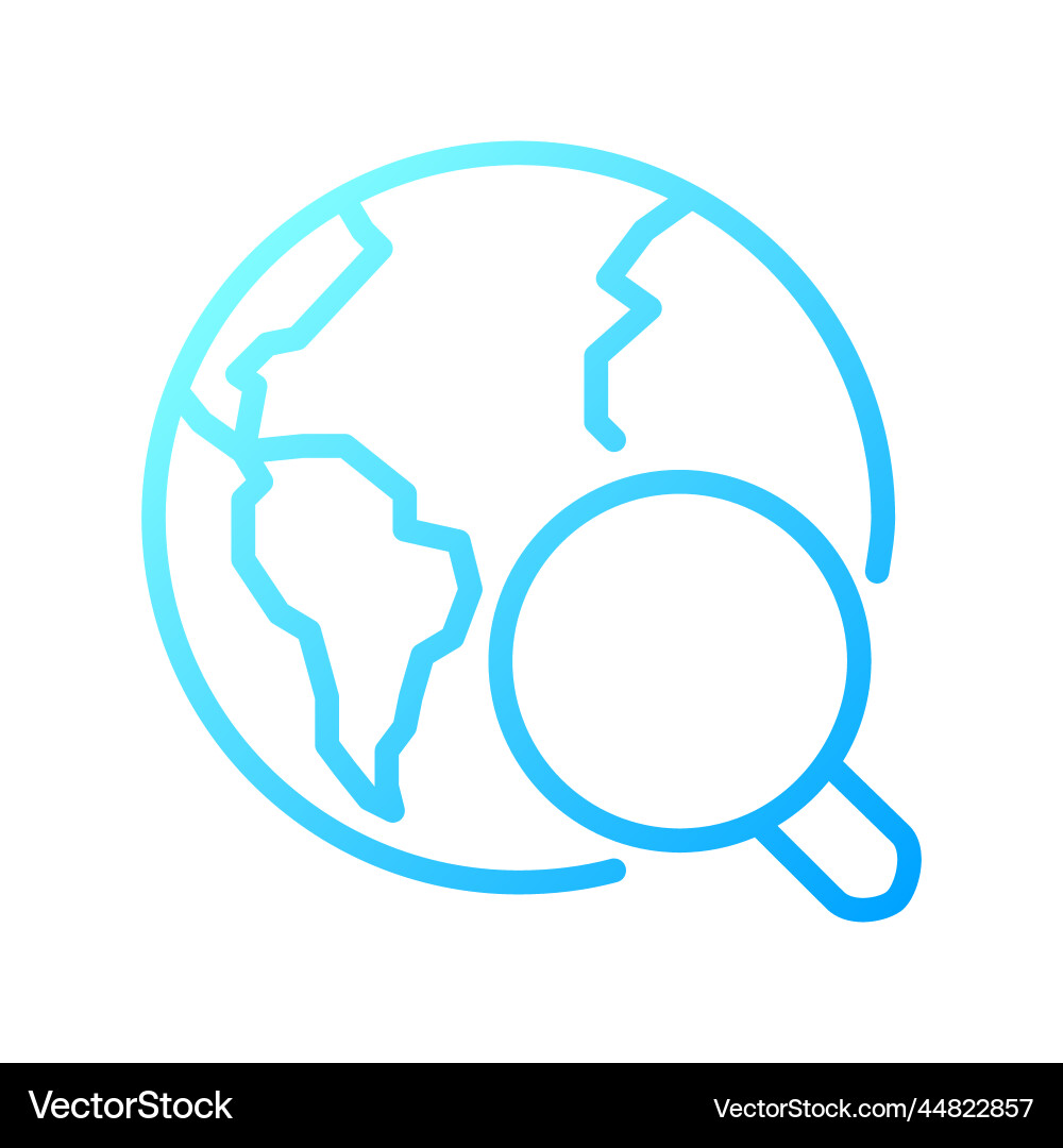 Global search pixel perfect gradient linear icon Global search pixel perfect gradient linear icon vector image