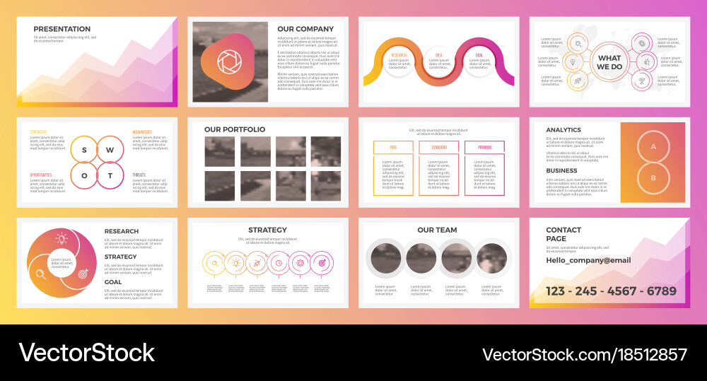 Gradient Business Presentation Template Vector Image