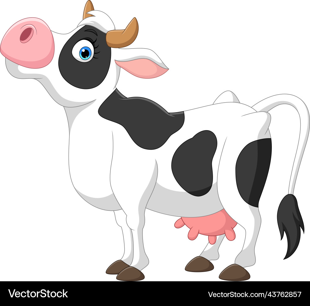 Happy Cartoon Kuh isoliert auf weißem Hintergrund Happy Cartoon Kuh isoliert auf weißem Hintergrund vektorbild