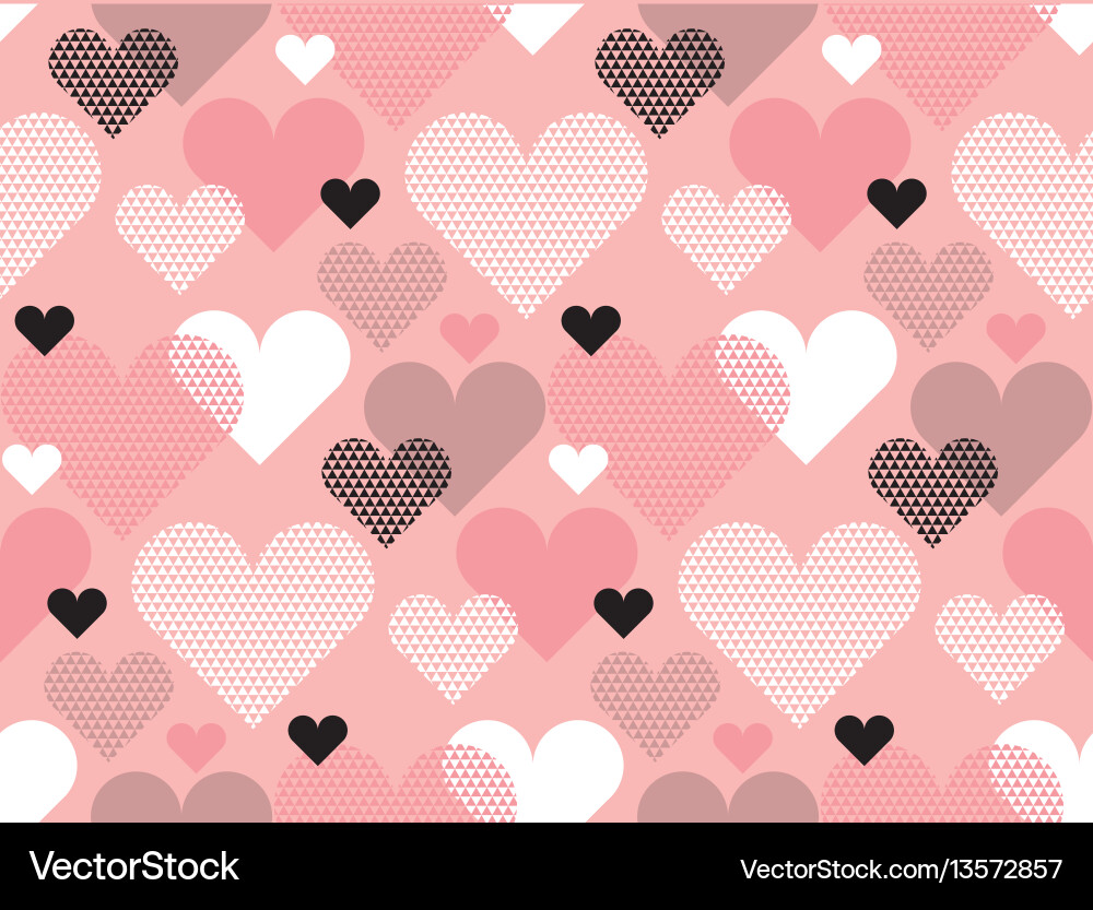 Heart shape modern seamless pattern in geometry Heart shape modern seamless pattern in geometry Vector Image