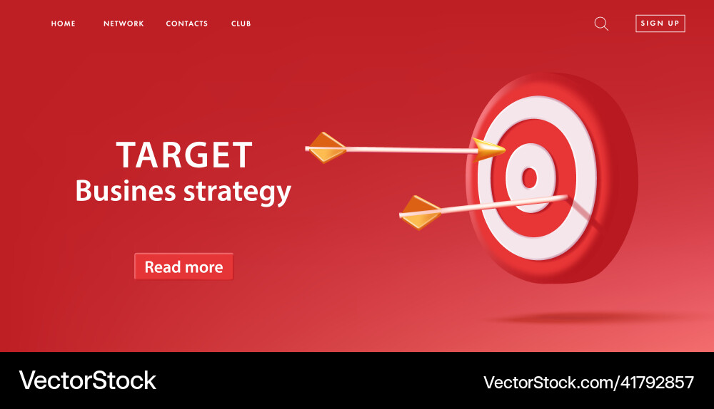 Marketing strategy web banner with 3d render Marketing strategy web banner with 3d render vector image