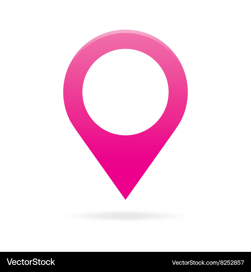 Pink Map Pointer Icon - GPS Marker vector image