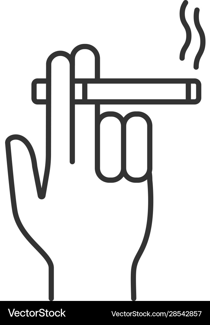 Rauchen Hand Linear Icon Vektorbild