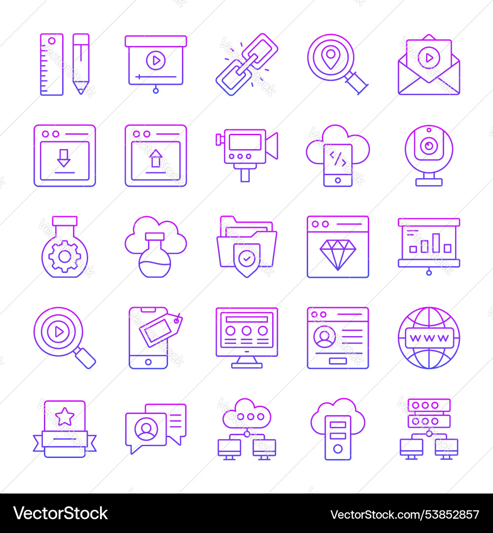 Search engine optimization and web icons set vector image