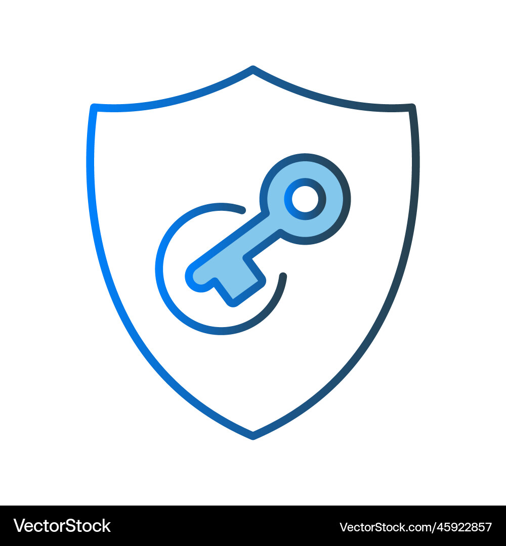 Security unlock icon shield with key Security unlock icon shield with key vector image