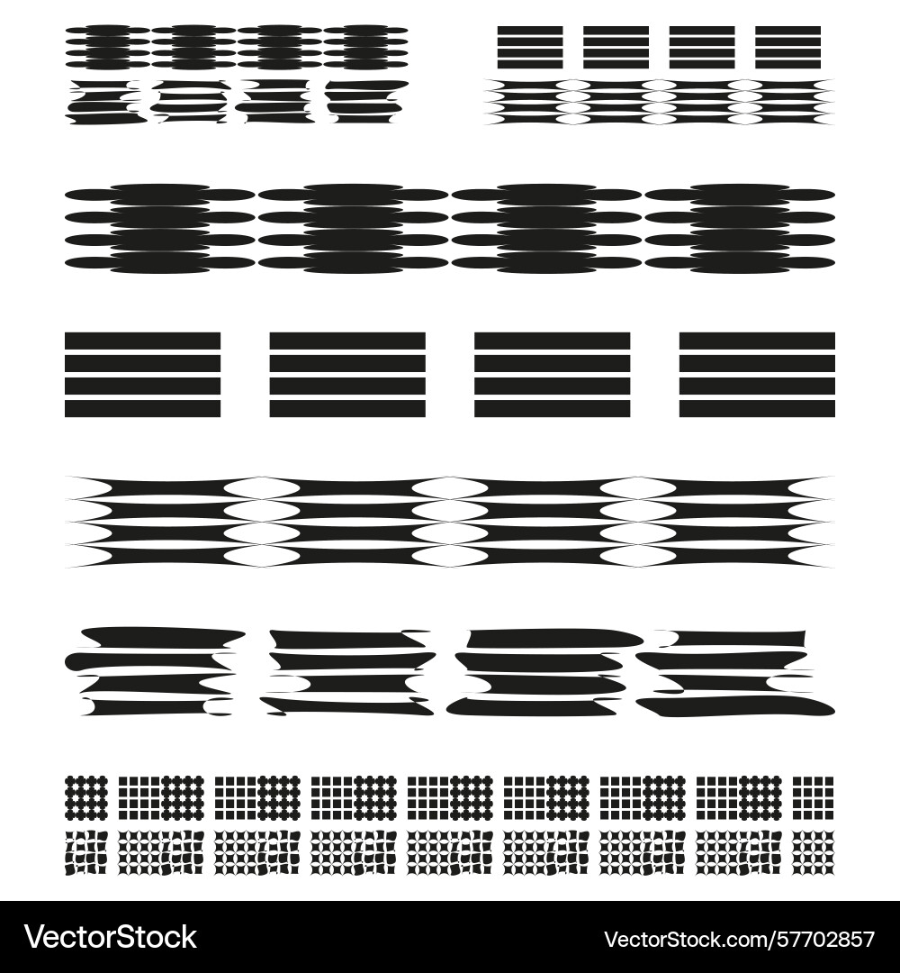 Striped bar set line block pattern dichse dash Striped bar set line block pattern dichse dash vektorbild