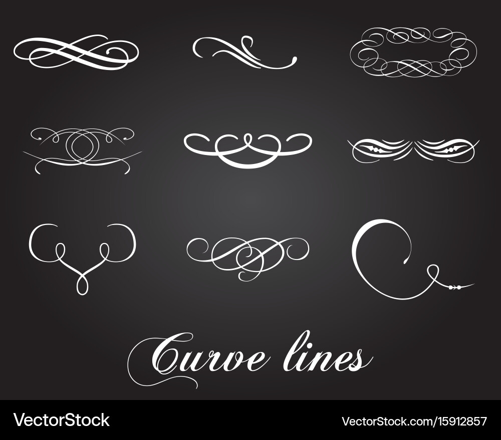 Typographic design elements and curve lines Vector Image