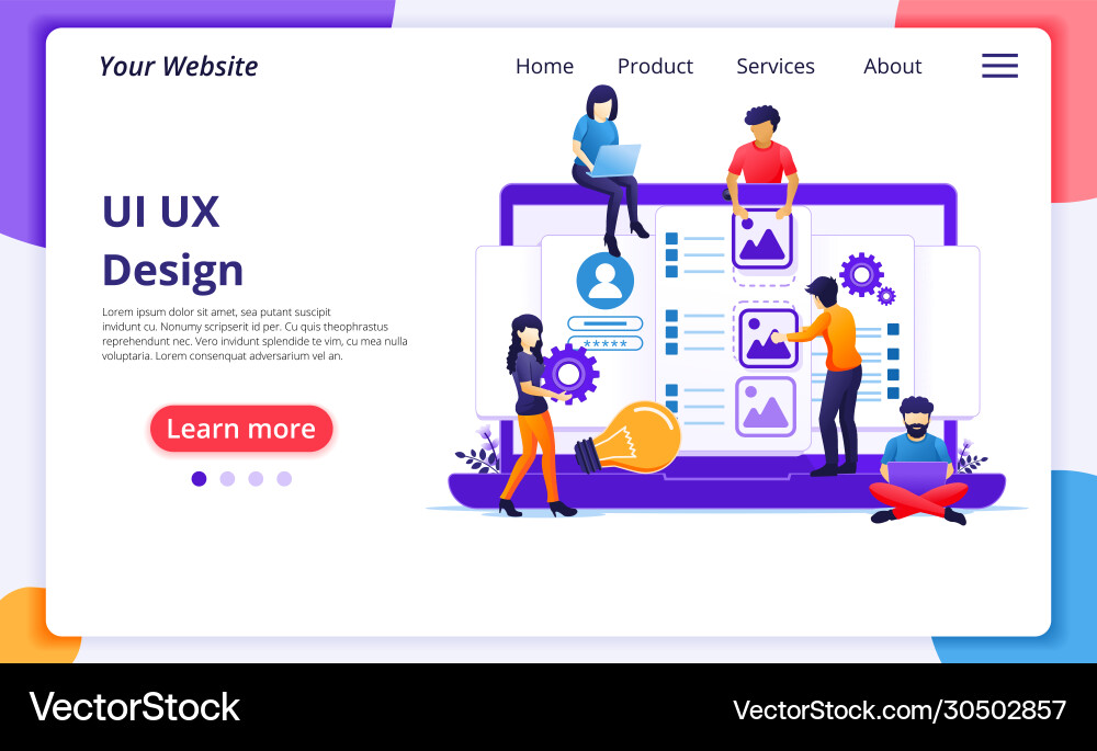 Ui ux design concept people creating Ui ux design concept people creating vector image