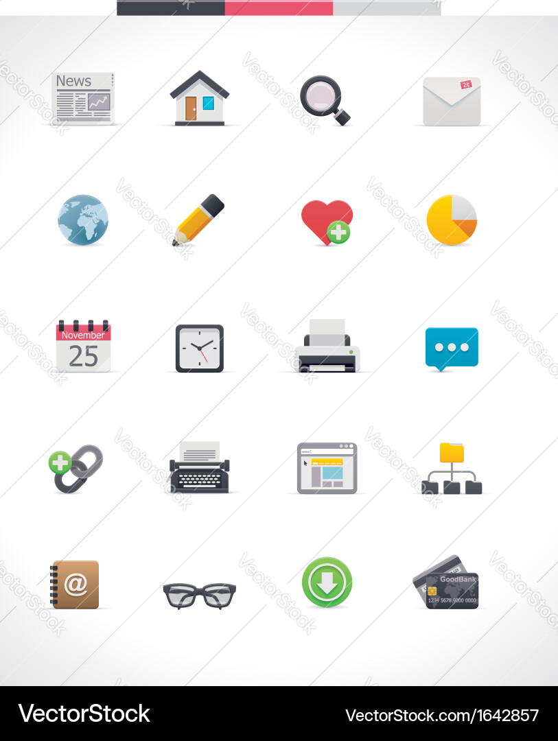 Web Icon Set - Modern Web Graphics vector image