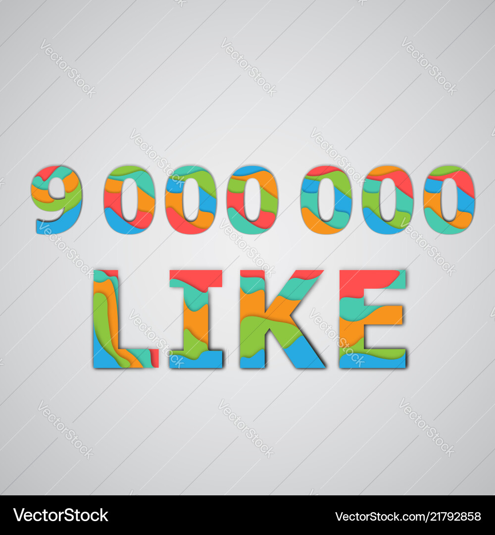 A number of likes made by colorful layered A number of likes made by colorful layered vector image