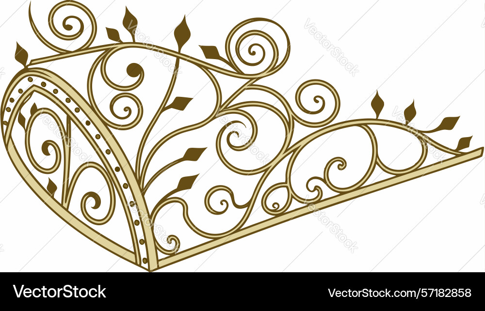 Decorative corner with scrollwork and pattern vector image