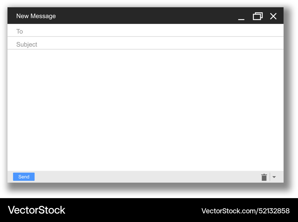 E-mail blank template for mail message internet E-mail blank template for mail message internet vector image