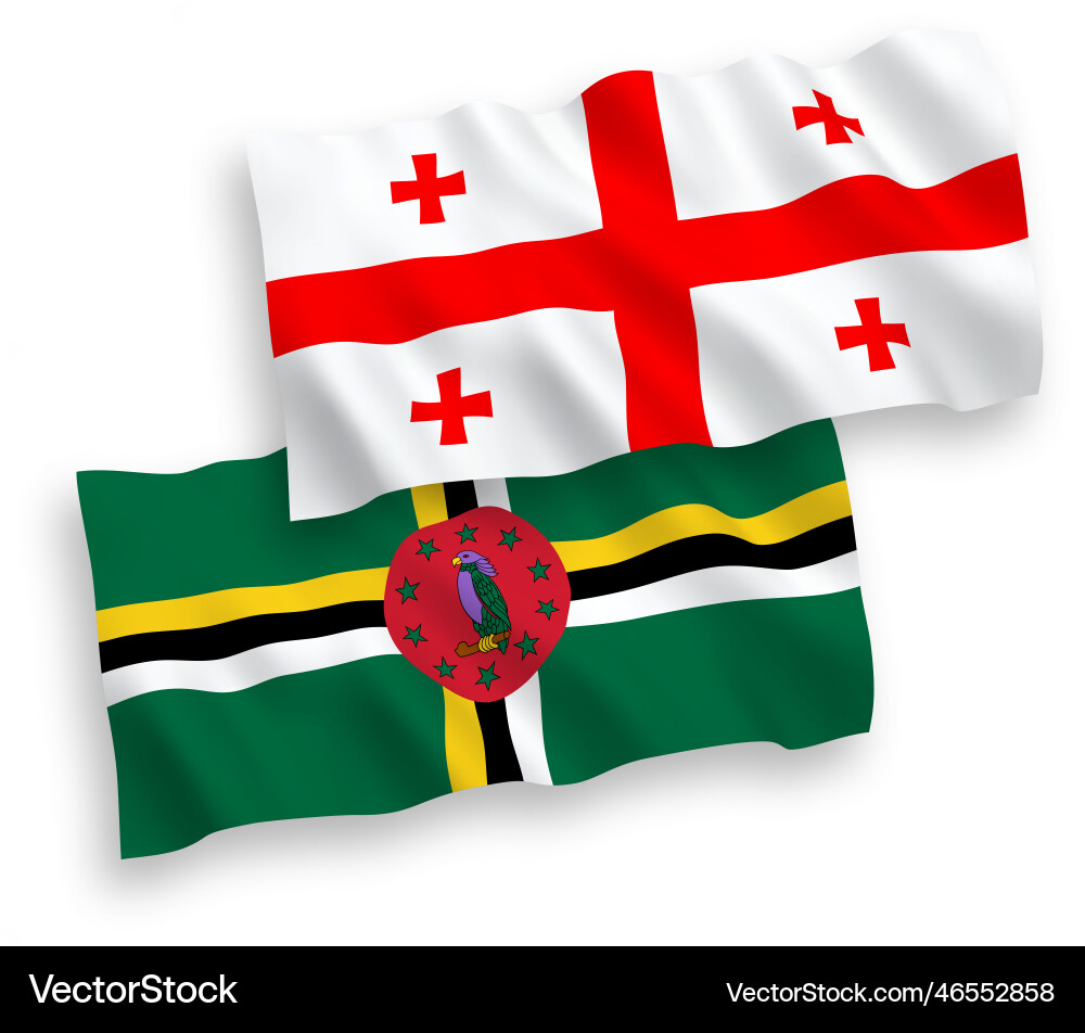 Flags of dominica and georgia on a white Vector Image
