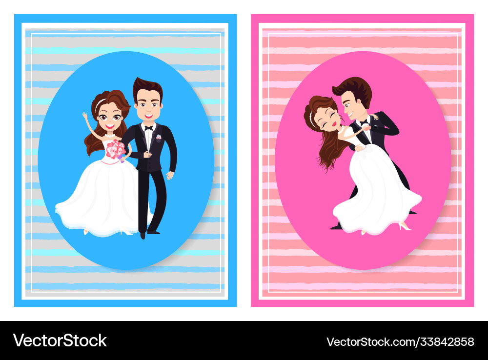 Just married husband and wife on wedding Just married husband and wife on wedding vector image