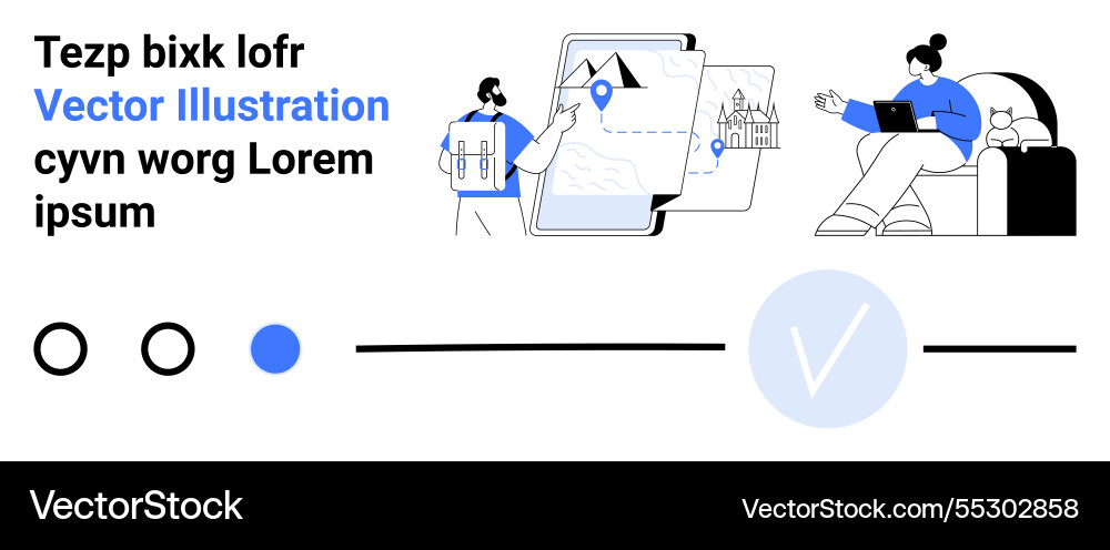 Navigating digital maps and remote work Navigating digital maps and remote work vector image