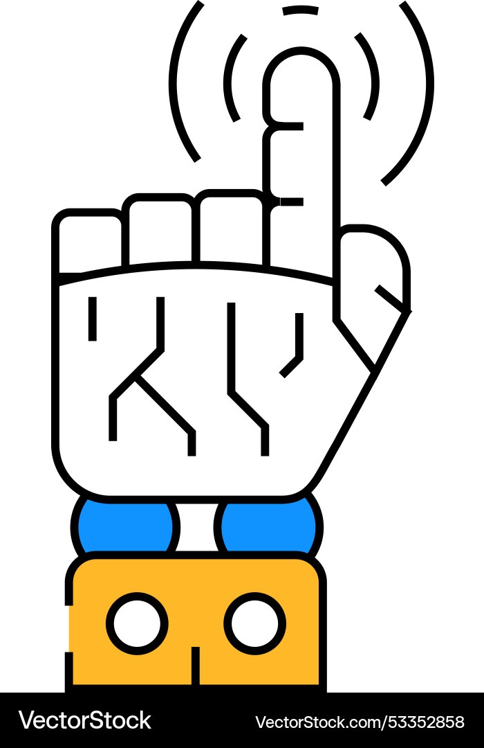 Pointer robot hand gesture icon color Pointer robot hand gesture icon color vector image