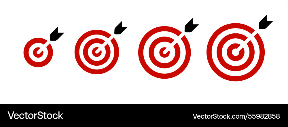 Red target set with arrows symbolizing progress Red target set with arrows symbolizing progress vector image
